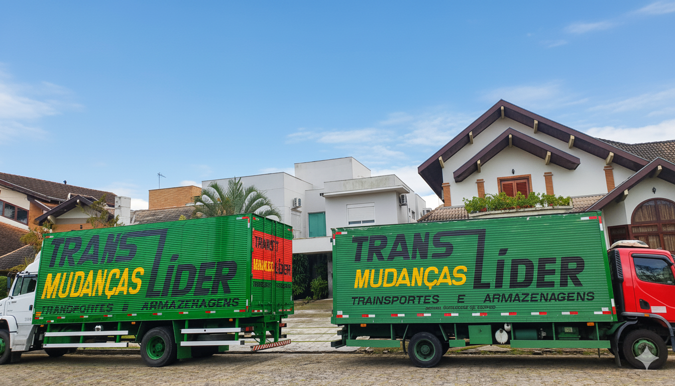 Frota própria de caminhões da Translíder Mudanças